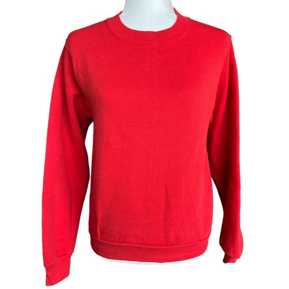 VTG 90S RED CREWNECK SWEATSHIRT - Picture 1 of 4